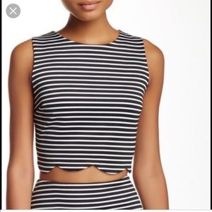 New necessary objects scuba striped crop top